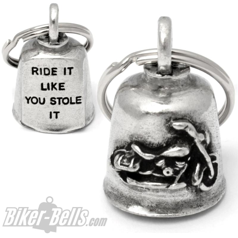 "Ride It Like You Stole It" Biker-Bell mit Motorrad Glücksglöckchen Gremlin Bell